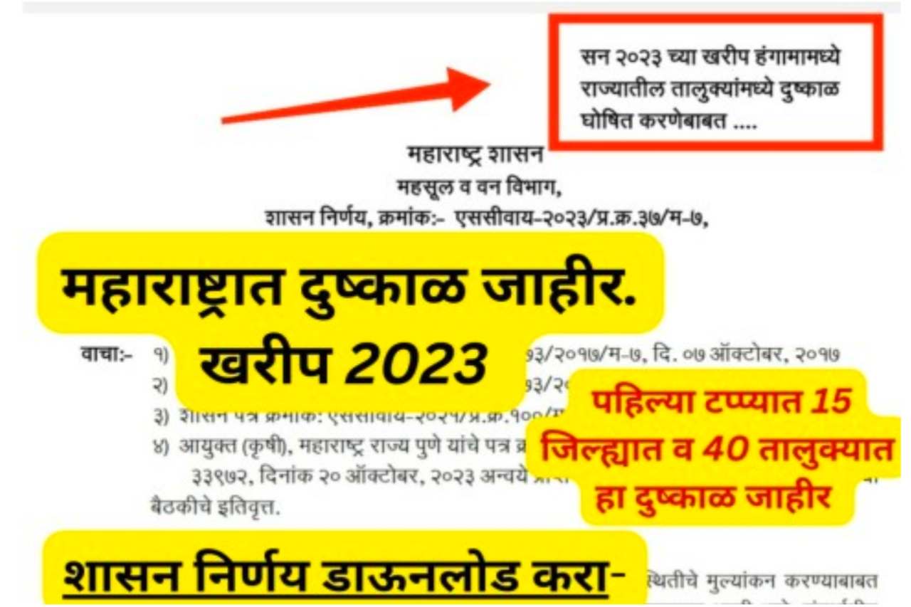 Dushkali Anudan Maharashtra 2023-24