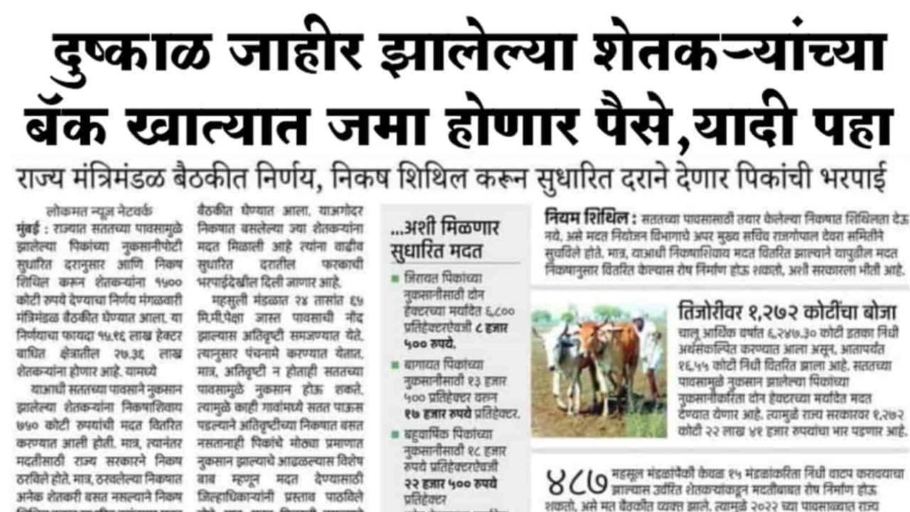 Drought Status Maharashtra