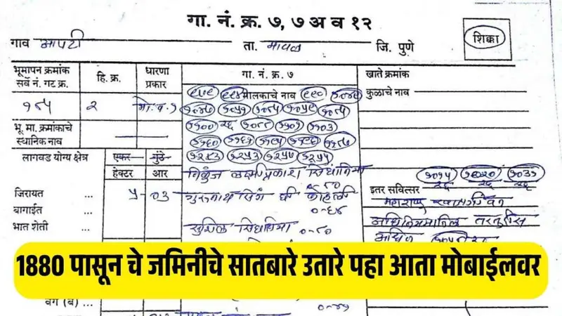 land records 1024x576 1 1880 पासून चे जमिनीचे सातबारे उतारे पहा आता मोबाईलवर